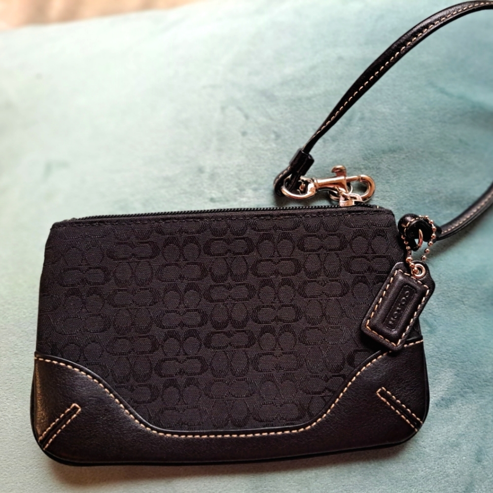 Coach Black Fabric Classic Wristlet